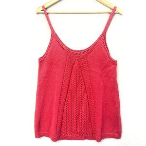 Soho Crochet Tank Top Small Pink Boho Beach Western Festival Sleeveless Knit Y2K